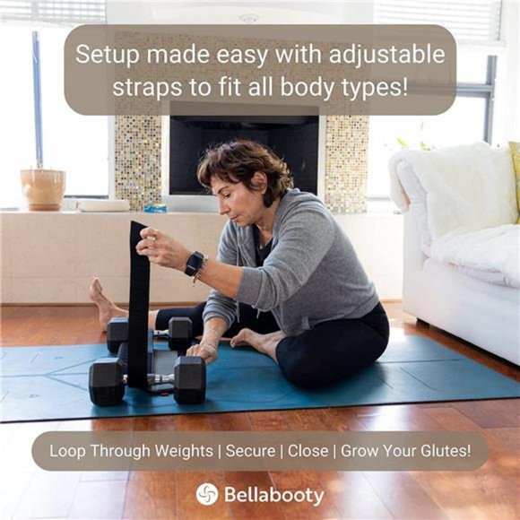 Exercise Hip Thrust Belt with Dumbbellsor Plates, Slip-Resistant - Picture 4 of 6